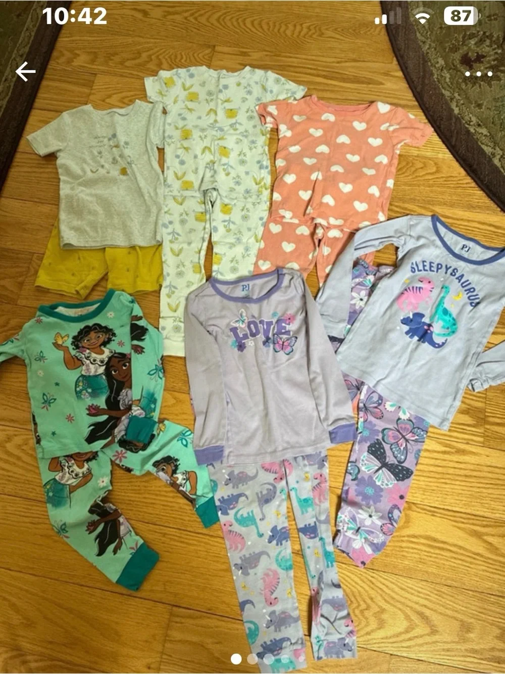 Disney carters place Kids Pajama Set Bundle - Mint, Lavender, Pink, Yellow, Gray